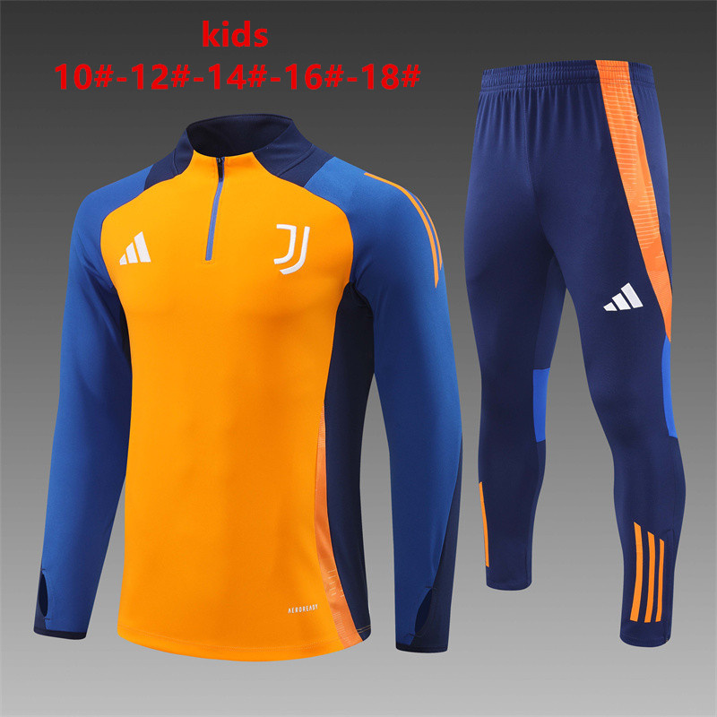 Kids Juventus 24/25 Tracksuit - Orange/Blue